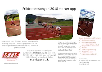 Invitasjon fra Lundamo IL til de som ønsker å drive med friidrett